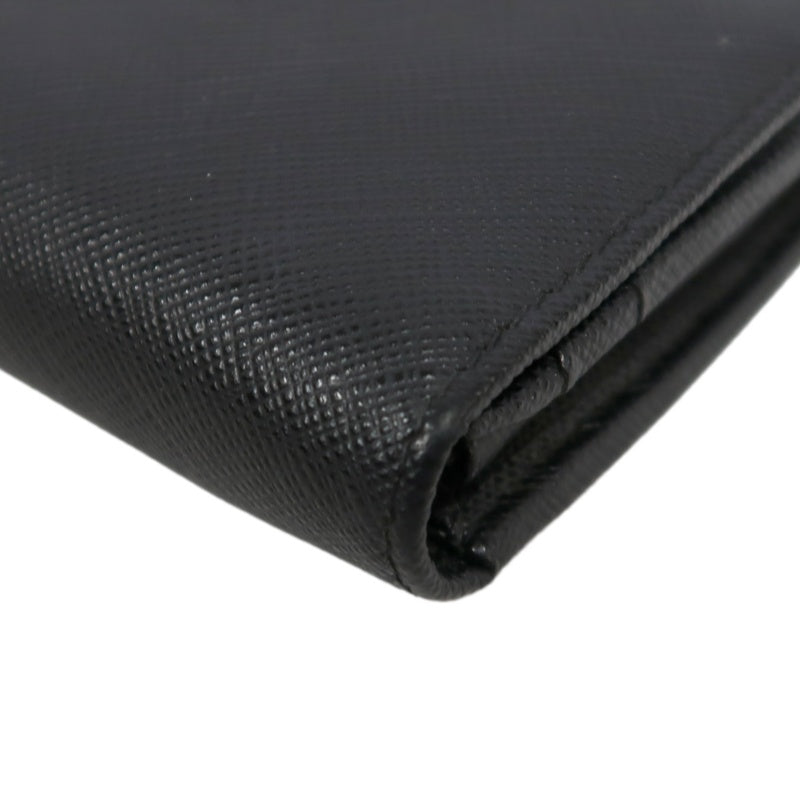 PRADA Long Wallet, Saffiano Leather, Black, Comes with Box, Guarantee Card and Dust Bag