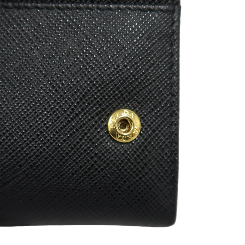PRADA Long Wallet, Saffiano Leather, Black, Comes with Box, Guarantee Card and Dust Bag