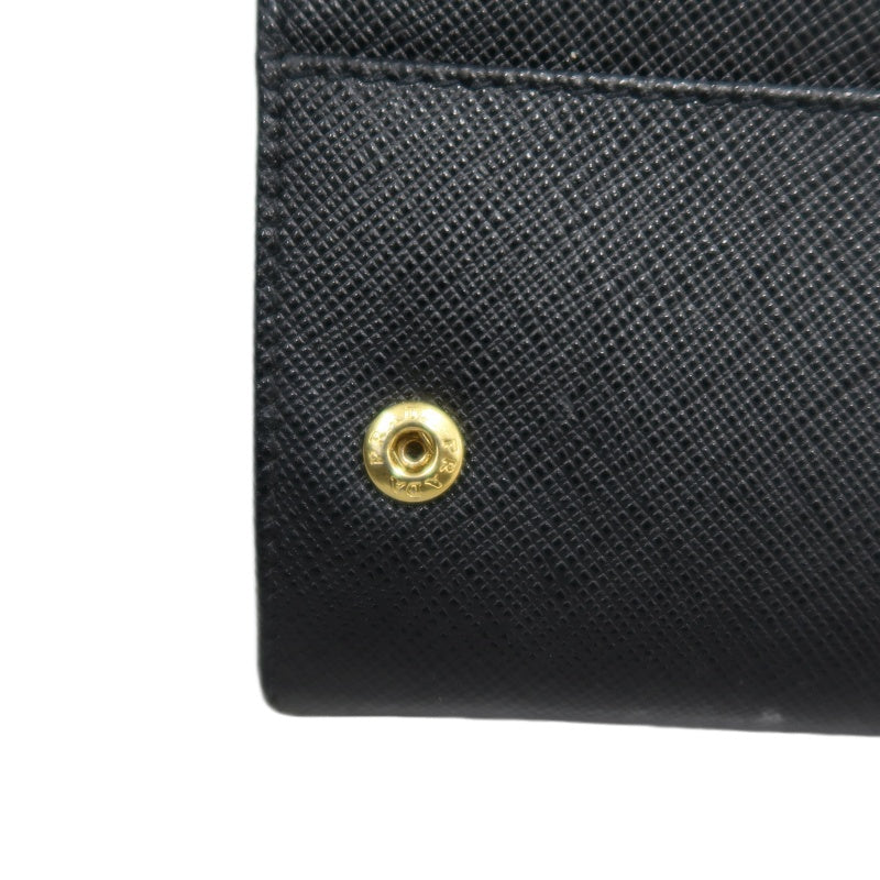 PRADA Long Wallet, Saffiano Leather, Black, Comes with Box, Guarantee Card and Dust Bag