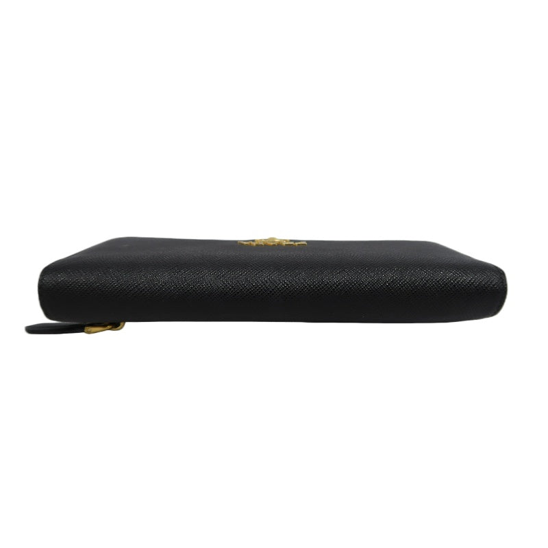 PRADA Long Wallet, Saffiano Leather, Black, Comes with Box, Guarantee Card and Dust Bag