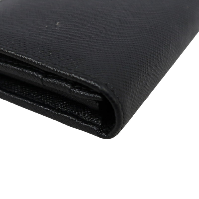 PRADA Long Wallet, Saffiano Leather, Black, Comes with Box, Guarantee Card and Dust Bag