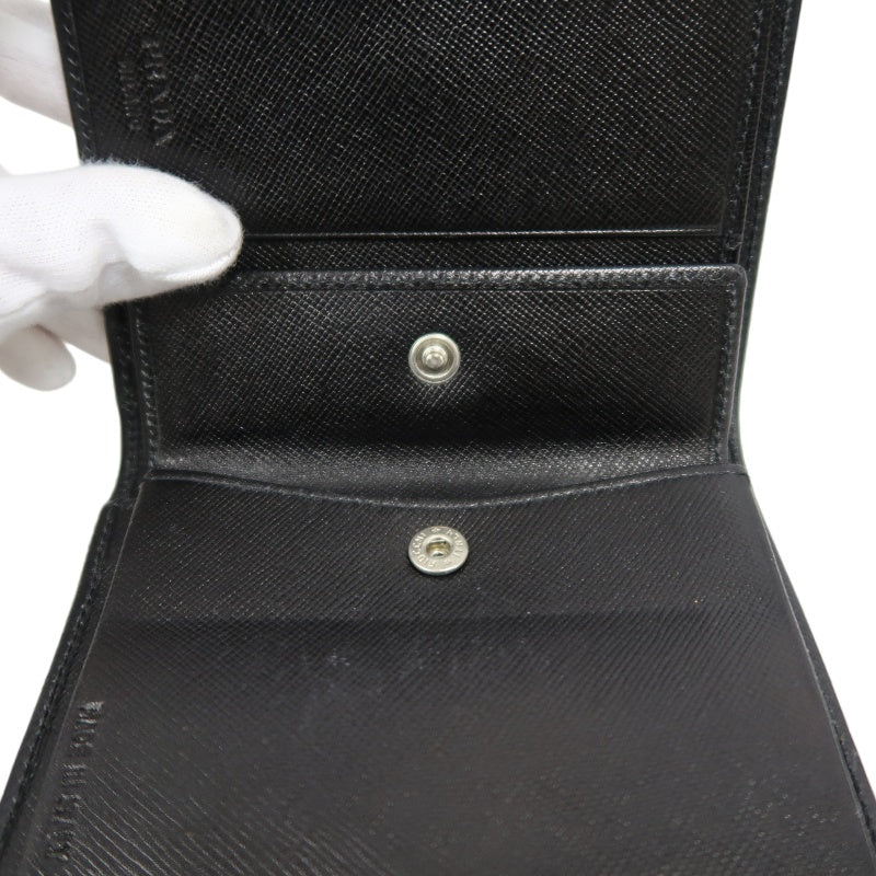 PRADA Wallet, Black, Silver Hardware, With Original Box and Guarantee Card