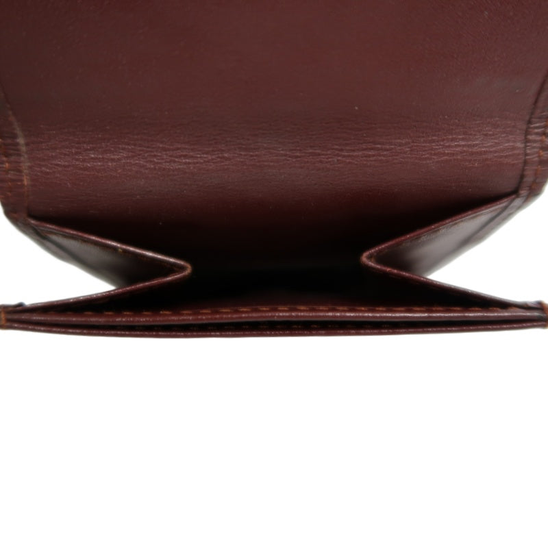 CARTIER Must De Cartier Bifold Wallet Leather Bordeaux Gold Hardware