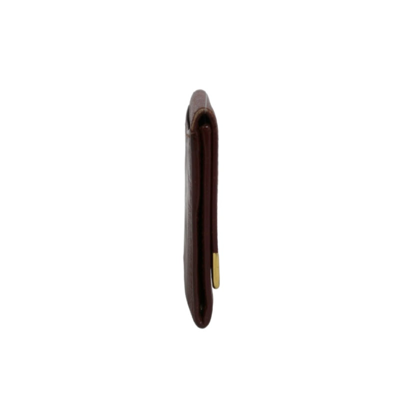 CARTIER Must De Cartier Bifold Wallet Leather Bordeaux Gold Hardware