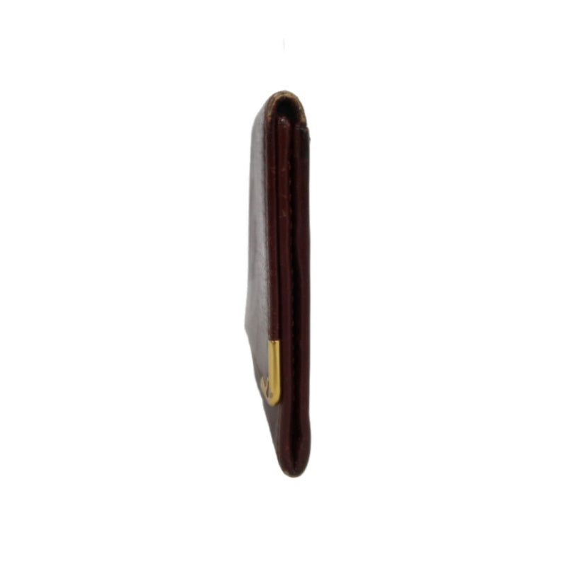 CARTIER Must De Cartier Bifold Wallet Leather Bordeaux Gold Hardware
