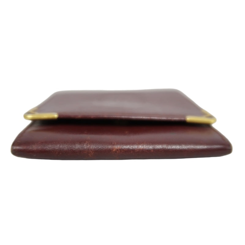 CARTIER Must De Cartier Bifold Wallet Leather Bordeaux Gold Hardware