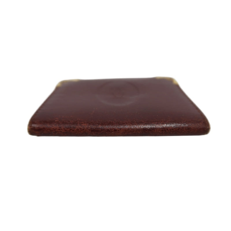 CARTIER Must De Cartier Bifold Wallet Leather Bordeaux Gold Hardware