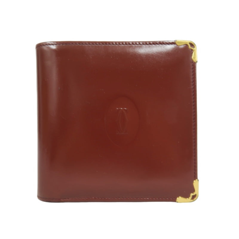 CARTIER Wallet, Bordeaux Red, Gold Hardware