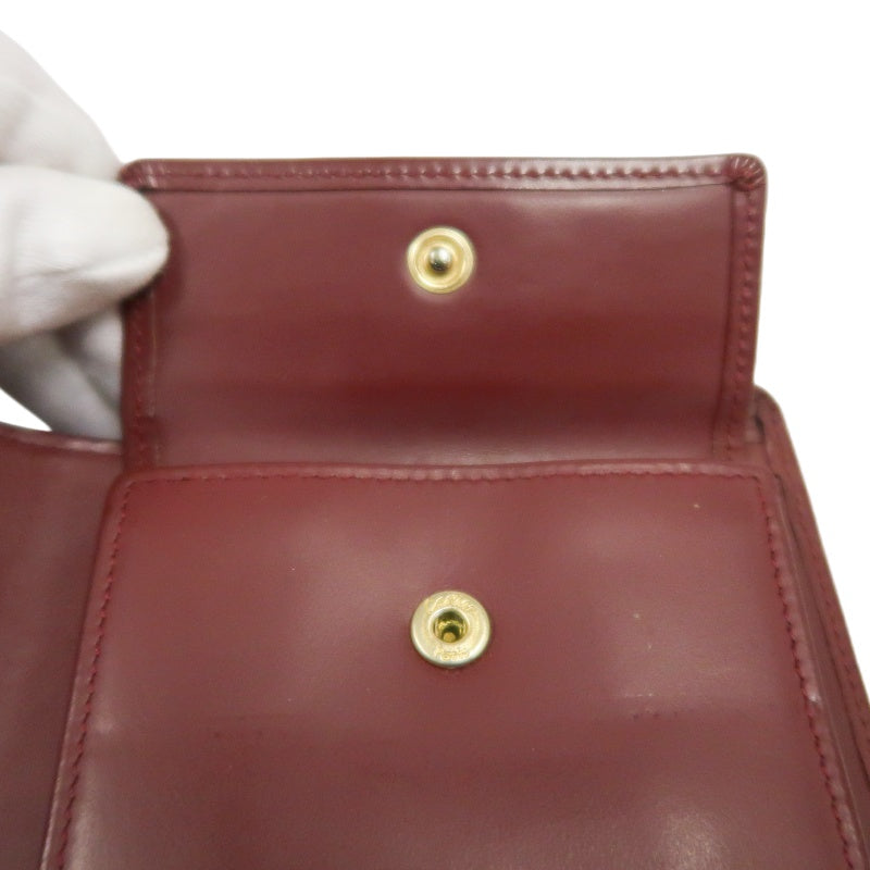 CARTIER Wallet, Bordeaux Red, Gold Hardware