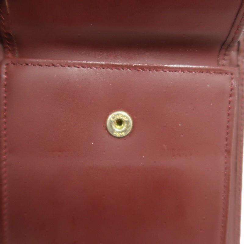 CARTIER Wallet, Bordeaux Red, Gold Hardware