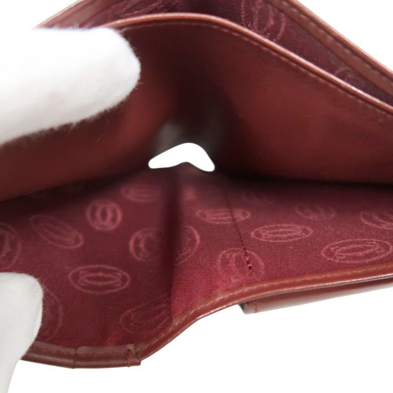 CARTIER Wallet, Bordeaux Red, Gold Hardware