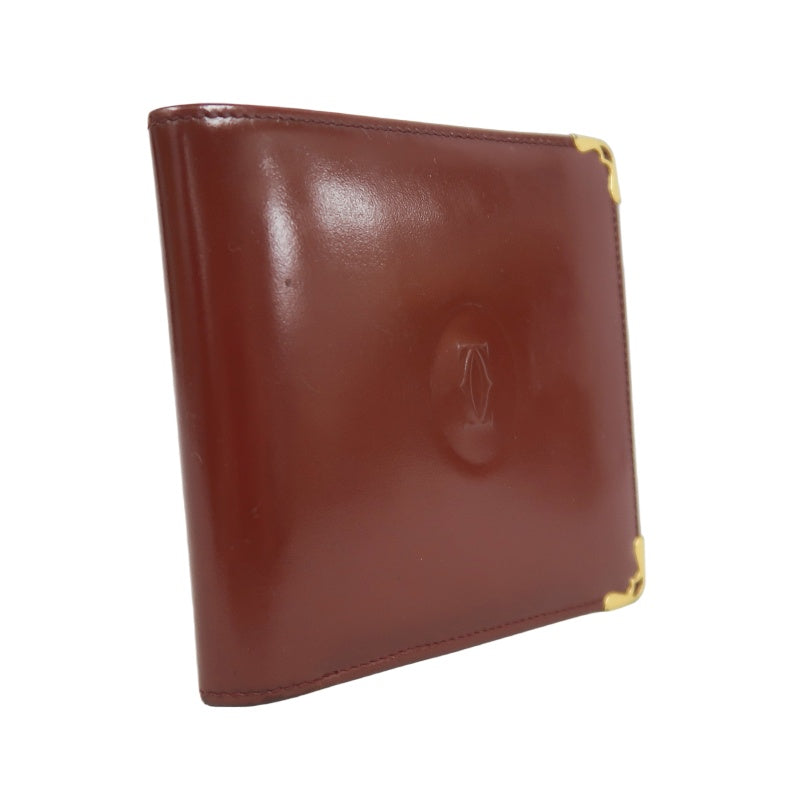 CARTIER Wallet, Bordeaux Red, Gold Hardware