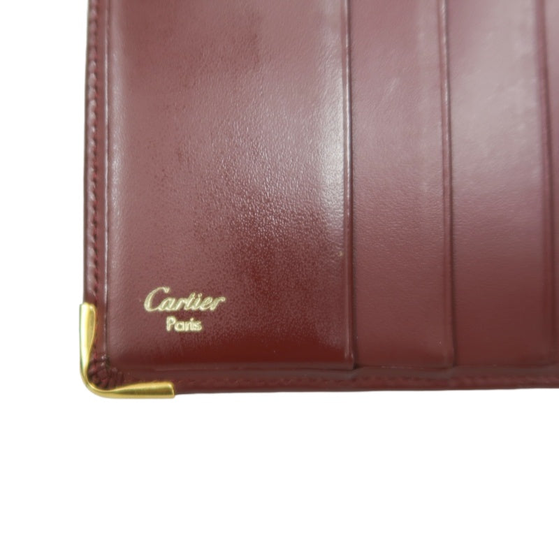 CARTIER Wallet, Bordeaux Red, Gold Hardware