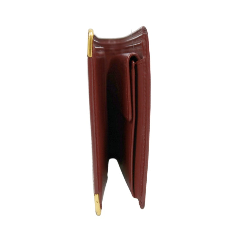 CARTIER Wallet, Bordeaux Red, Gold Hardware