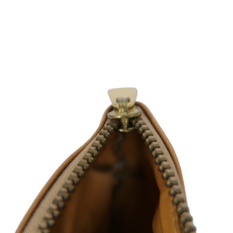 CELINE Macadam Coin Purse PVC Leather Brown Gold Zipper Hardware