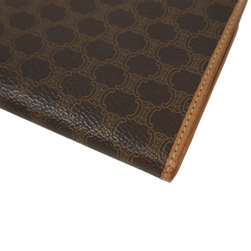 CELINE Macadam Bifold Wallet Canvas Leather Brown