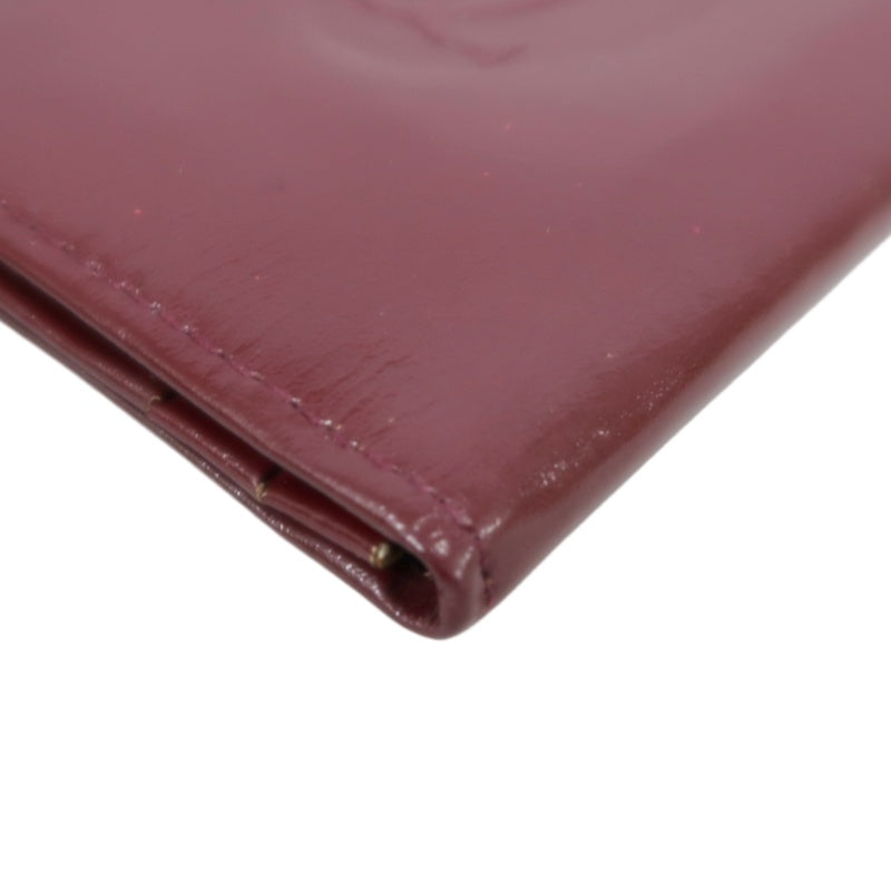 CARTIER Short Wallet, Bordeaux Red, Gold Hardware, PVC