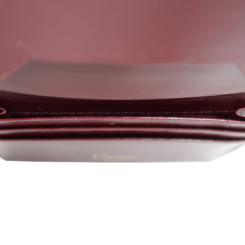 CARTIER Short Wallet, Bordeaux Red, Gold Hardware, PVC