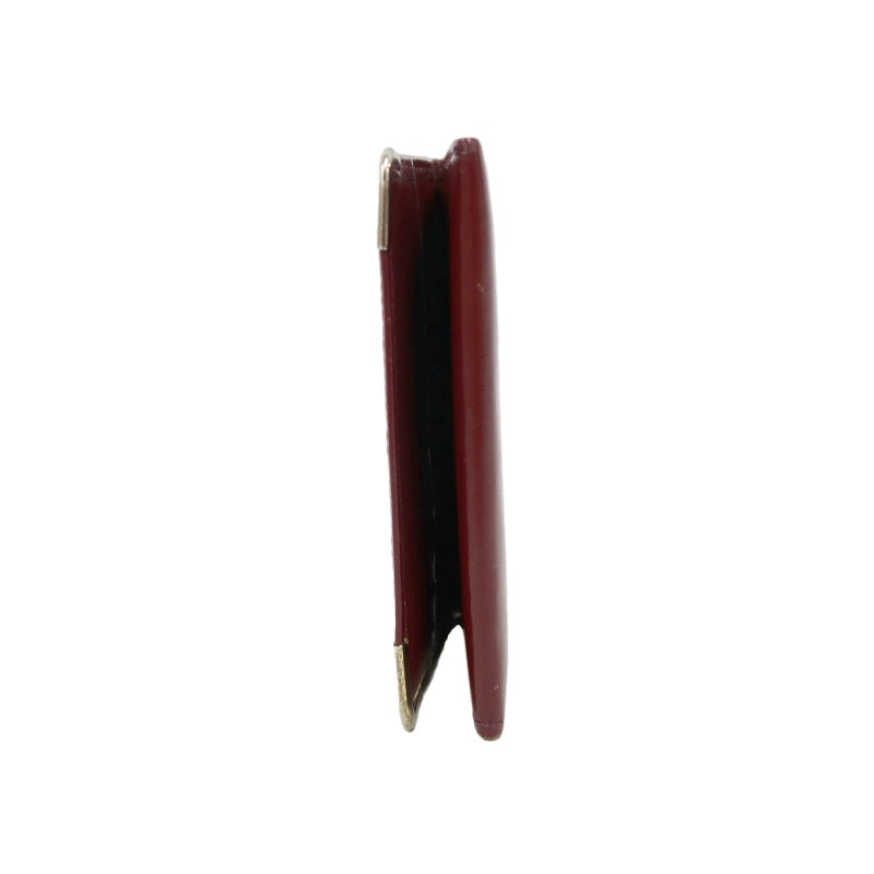 CARTIER Short Wallet, Bordeaux Red, Gold Hardware, PVC