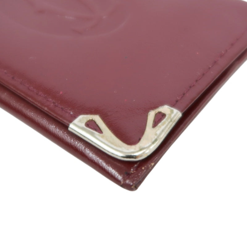 CARTIER Short Wallet, Bordeaux Red, Gold Hardware, PVC