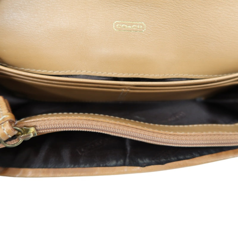 COACH Signature Long Wallet Canvas Leather Beige Brown Embossed Logo