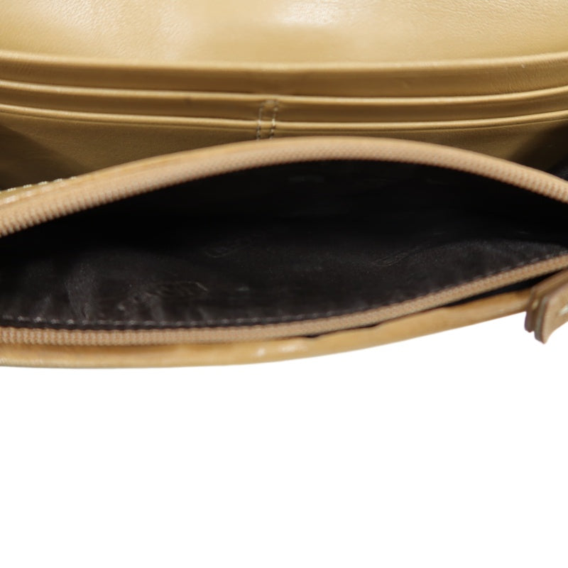 COACH Signature Long Wallet Canvas Leather Beige Brown Embossed Logo