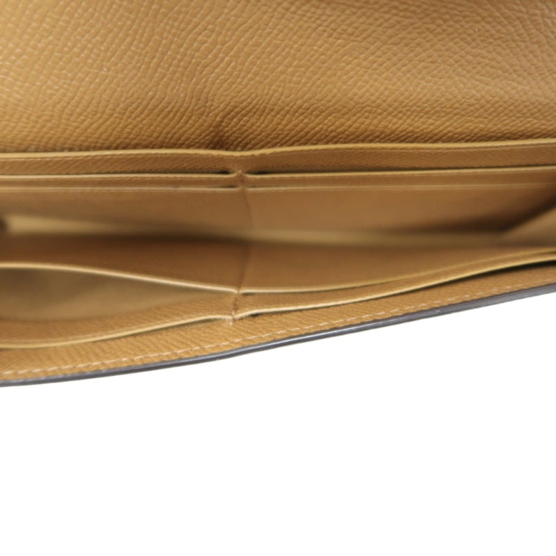 COACH Leather Envelope Long Wallet White Gold Logo Hardware