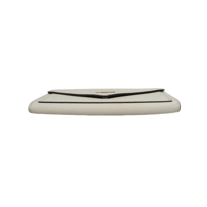COACH Leather Envelope Long Wallet White Gold Logo Hardware