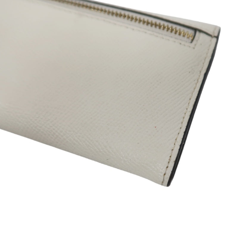 COACH Leather Envelope Long Wallet White Gold Logo Hardware