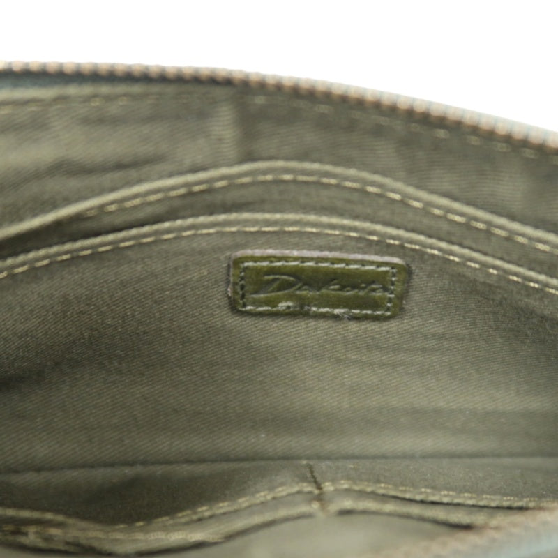 DAKOTA Leather Zip Around Long Wallet Green Gold Zipper Hardware