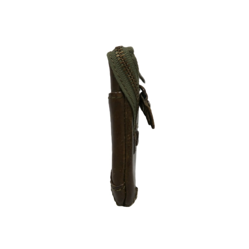 DAKOTA Leather Zip Around Long Wallet Green Gold Zipper Hardware