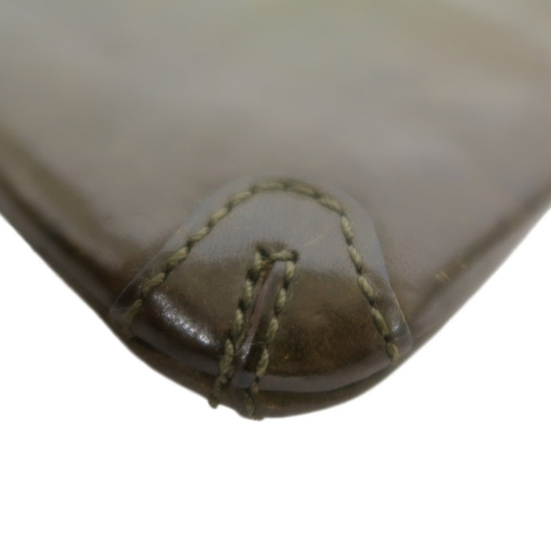 DAKOTA Leather Zip Around Long Wallet Green Gold Zipper Hardware