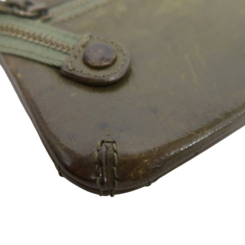 DAKOTA Leather Zip Around Long Wallet Green Gold Zipper Hardware