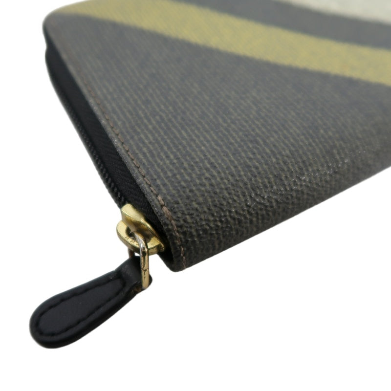 VIVIENNE WESTWOOD Long Wallet, Green & Black Check Leather, Saturn Logo