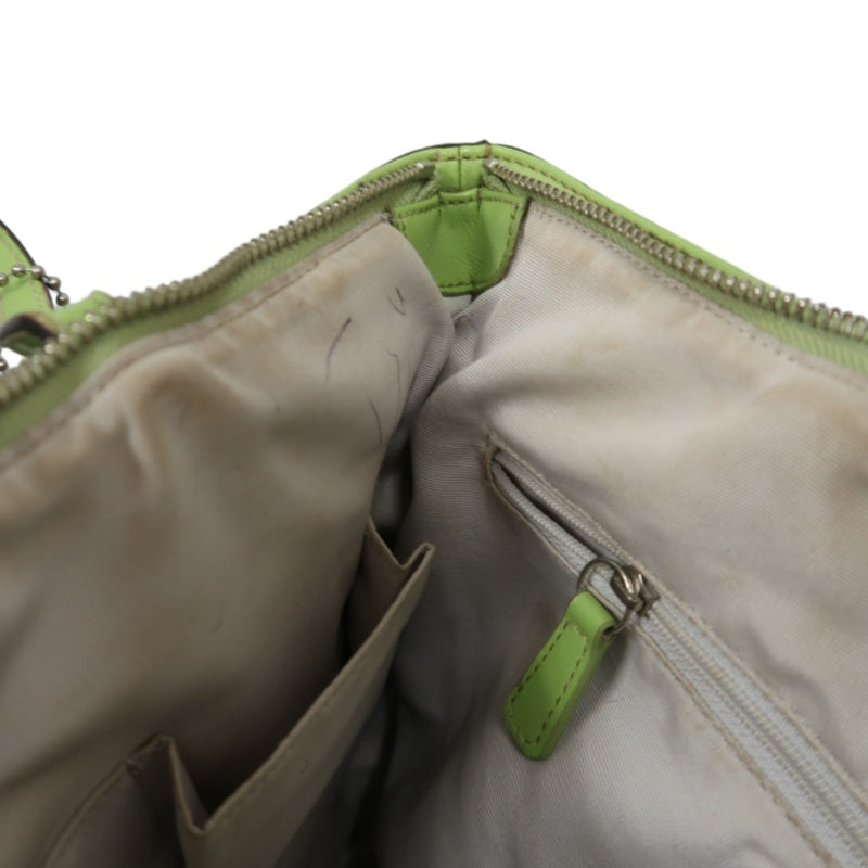 COACH Signature Canvas Tote Shoulder Bag Beige/Green