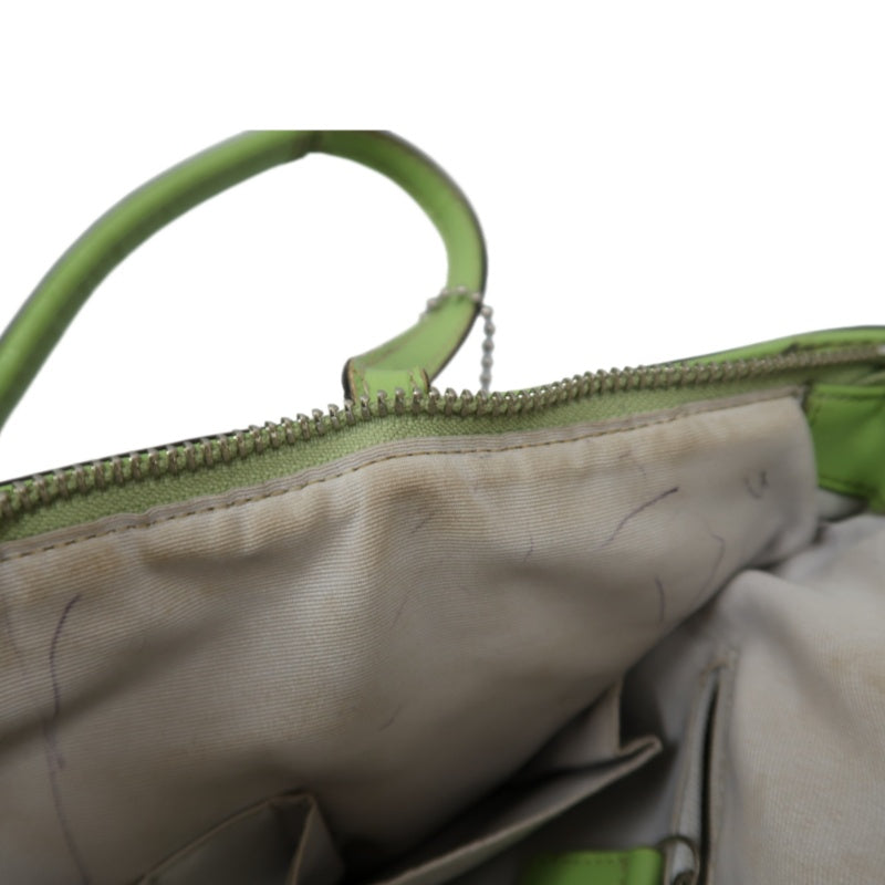 COACH Signature Canvas Tote Shoulder Bag Beige/Green