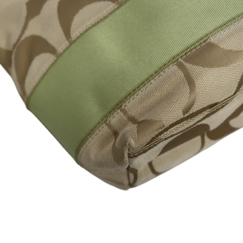 COACH Signature Canvas Tote Shoulder Bag Beige/Green