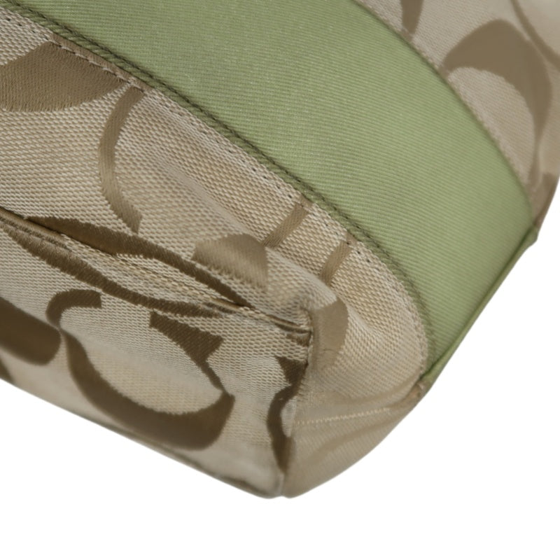COACH Signature Canvas Tote Shoulder Bag Beige/Green