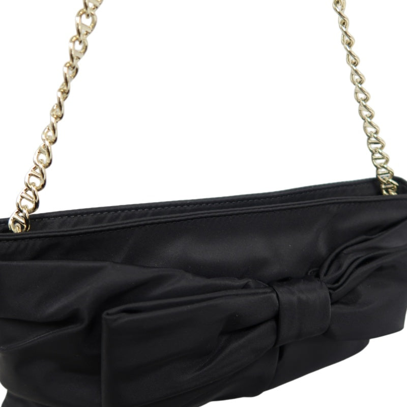 kate spade Nylon Bow Chain Shoulder Underarm Bag Gray With Dust Bag