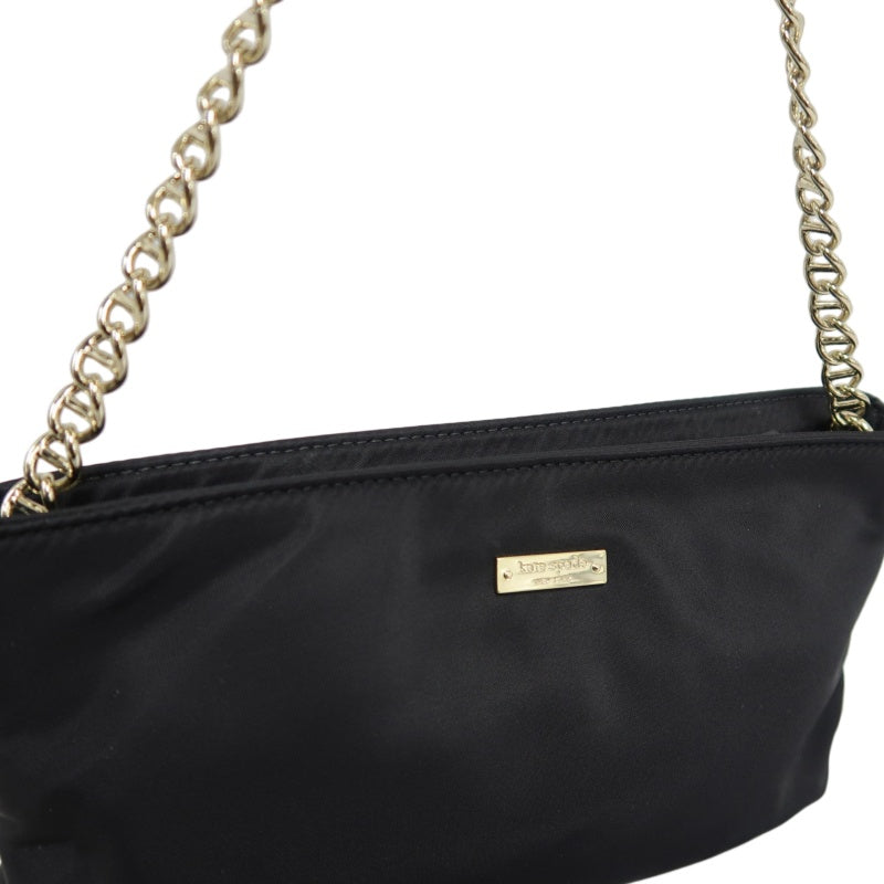 kate spade Nylon Bow Chain Shoulder Underarm Bag Gray With Dust Bag