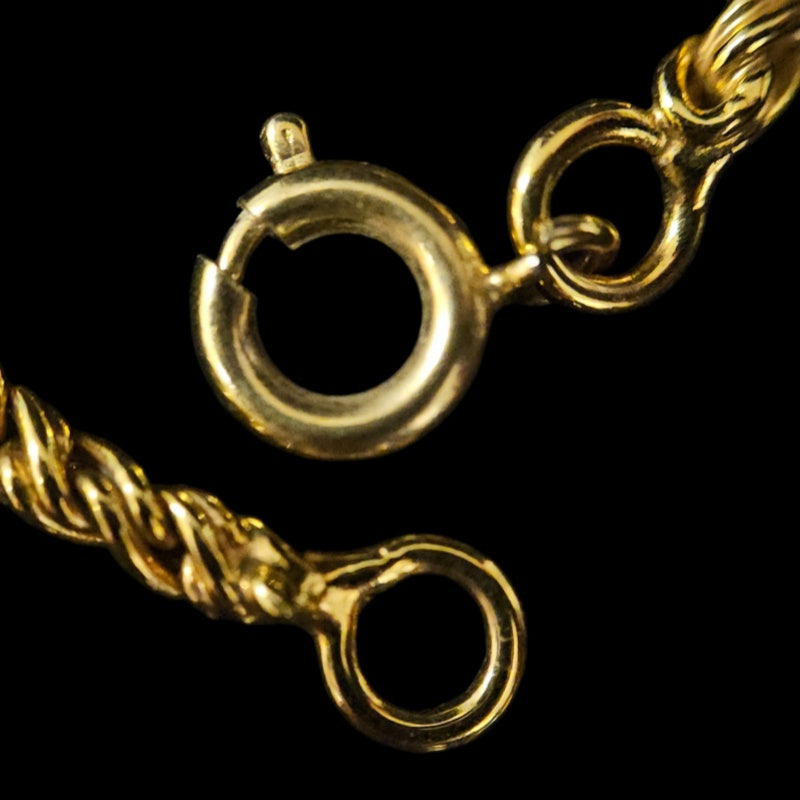 CELINE Vintage Circle Logo Medallion Pendant Necklace Gold Tone Hardware