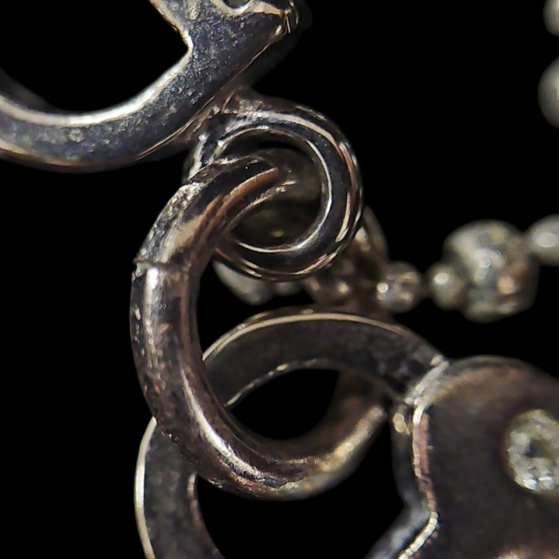 DIOR  Vintage 925 Sterling Silver Heart & Key Pendant Necklace Silver Tone Hardware