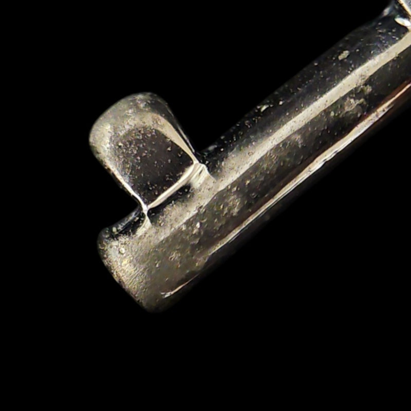 DIOR  Vintage 925 Sterling Silver Heart & Key Pendant Necklace Silver Tone Hardware