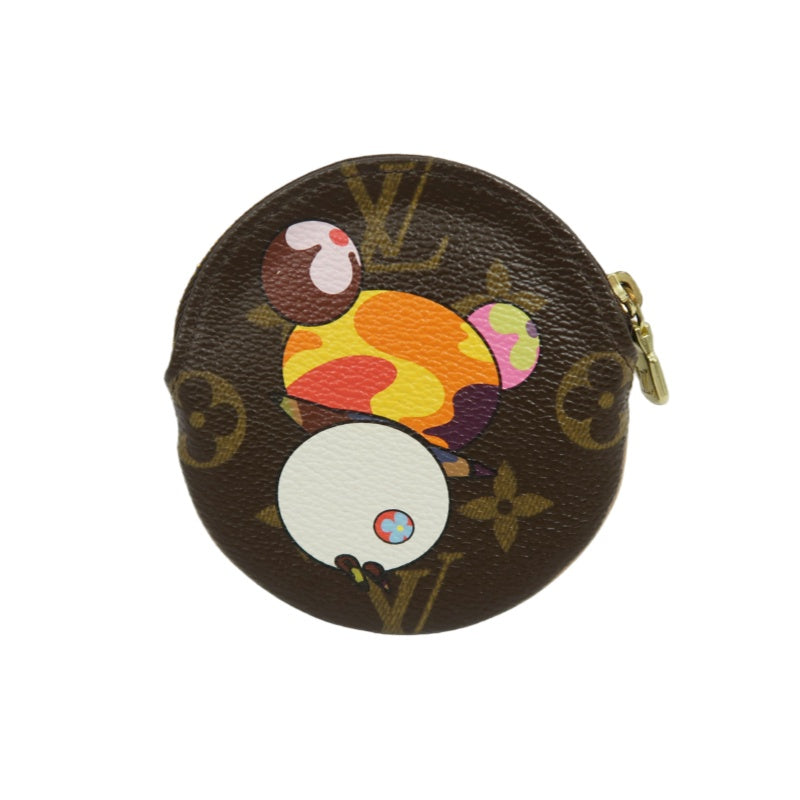 LOUIS VUITTON x Takashi Murakami Monogram Panda Porte Monnaie Rond Coin Purse PVC Leather Brown Multicolor Gold Zipper Hardware