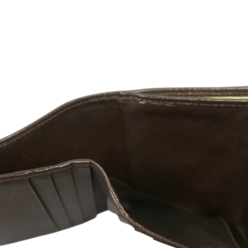 CELINE Macadam Tri-fold Kiss-Lock Wallet, Brown PVC