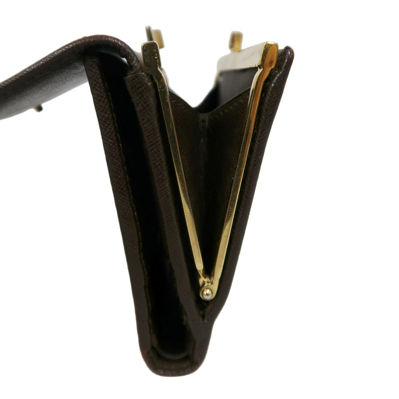 CELINE Macadam Tri-fold Kiss-Lock Wallet, Brown PVC
