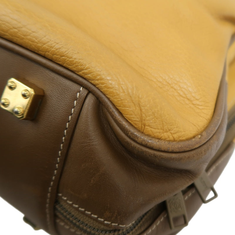LOEWE Anagram Boston Bag Leather Tan Brown With Lock, Dust Bag, Shoulder Strap And 2 Keys