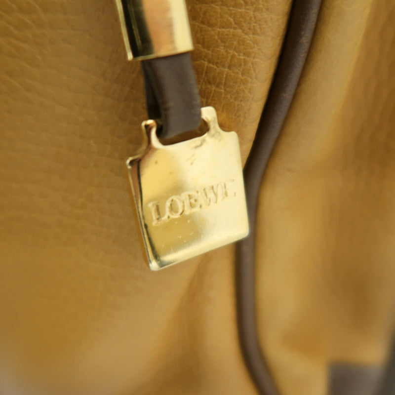 LOEWE Anagram Boston Bag Leather Tan Brown With Lock, Dust Bag, Shoulder Strap And 2 Keys