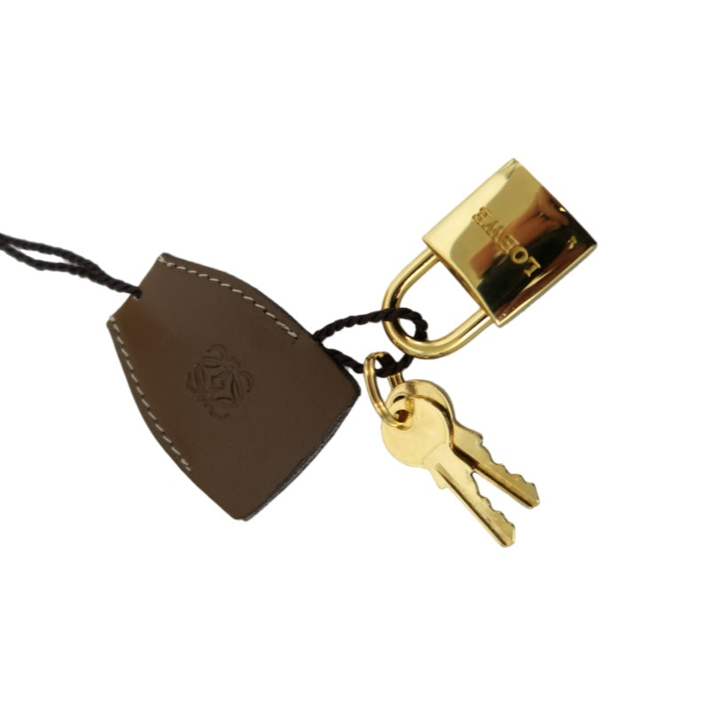 LOEWE Anagram Boston Bag Leather Tan Brown With Lock, Dust Bag, Shoulder Strap And 2 Keys