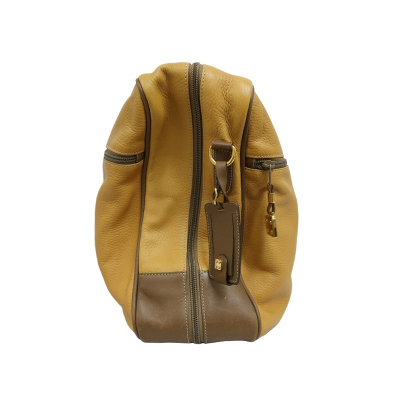 LOEWE Anagram Boston Bag Leather Tan Brown With Lock, Dust Bag, Shoulder Strap And 2 Keys